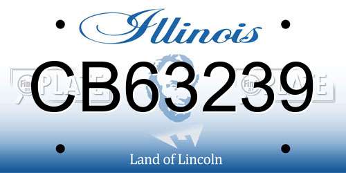 CB63239 Illinois License Plate