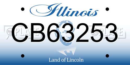 CB63253 Illinois License Plate