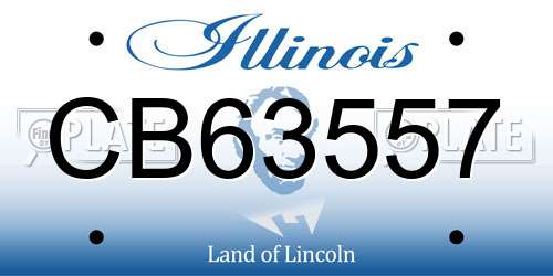 CB63557 Illinois License Plate