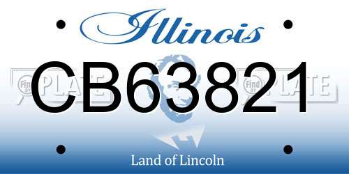 CB63821 Illinois License Plate