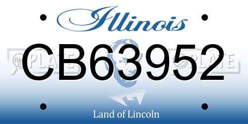 CB63952 Illinois License Plate