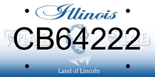 CB64222 Illinois License Plate