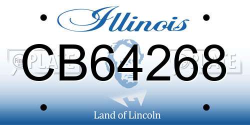 CB64268 Illinois License Plate