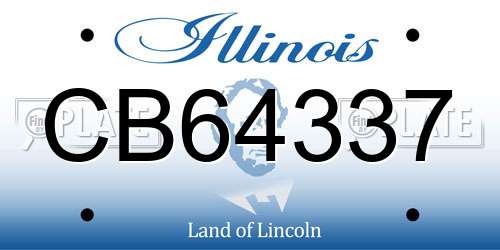 CB64337 Illinois License Plate