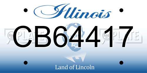 CB64417 Illinois License Plate