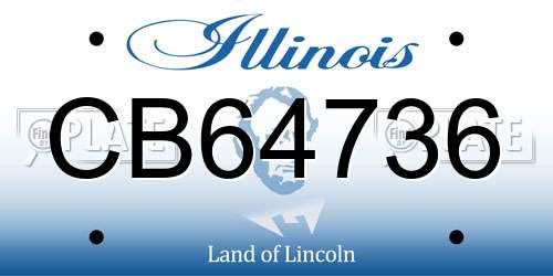 CB64736 Illinois License Plate
