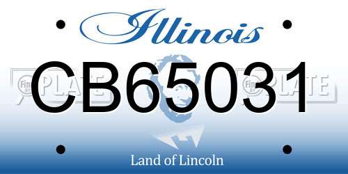 CB65031 Illinois License Plate