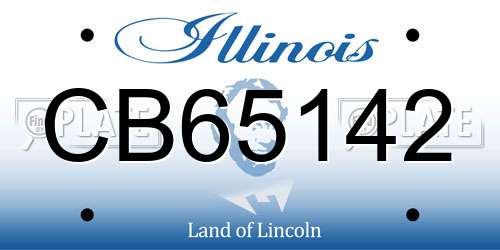 CB65142 Illinois License Plate