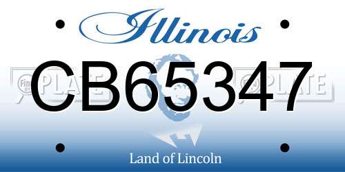 CB65347 Illinois License Plate