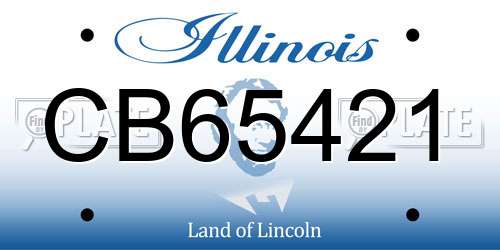 CB65421 Illinois License Plate