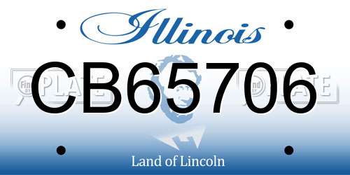 CB65706 Illinois License Plate