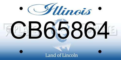CB65864 Illinois License Plate