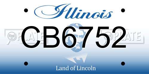 CB6752 Illinois License Plate