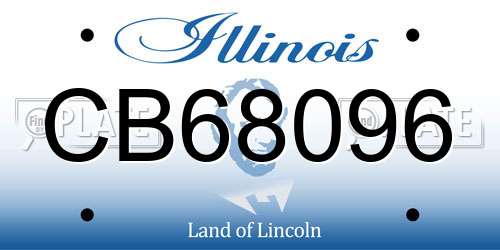 CB68096 Illinois License Plate