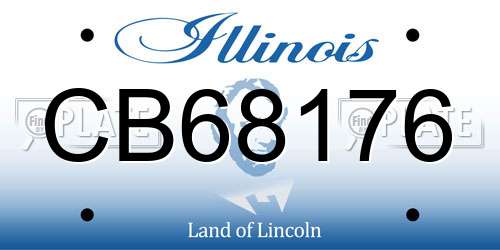 CB68176 Illinois License Plate