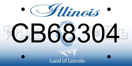CB68304 Illinois License Plate