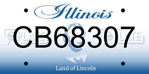 CB68307 Illinois License Plate