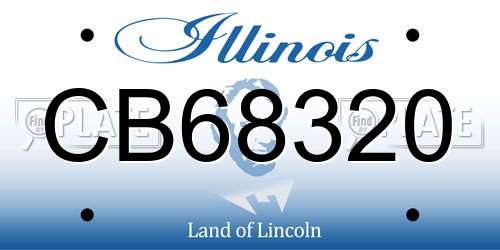 CB68320 Illinois License Plate