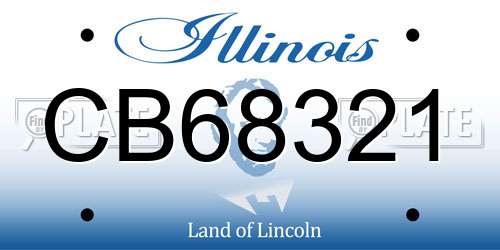 CB68321 Illinois License Plate