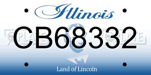 CB68332 Illinois License Plate