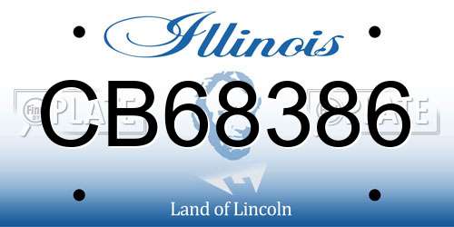 CB68386 Illinois License Plate