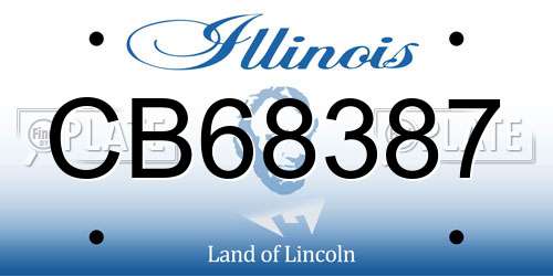 CB68387 Illinois License Plate