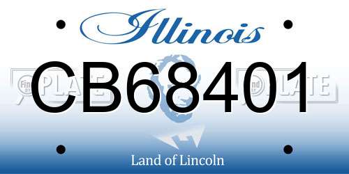 CB68401 Illinois License Plate