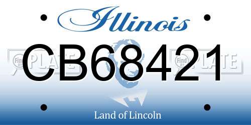 CB68421 Illinois License Plate