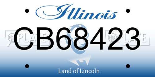 CB68423 Illinois License Plate