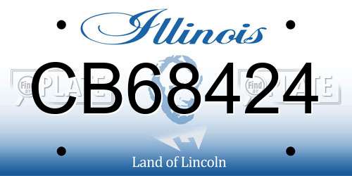 CB68424 Illinois License Plate