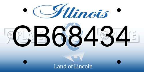 CB68434 Illinois License Plate