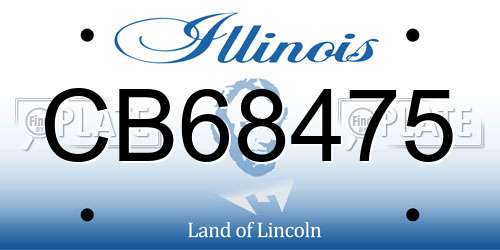 CB68475 Illinois License Plate