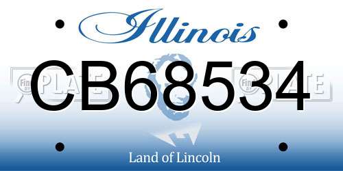 CB68534 Illinois License Plate