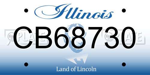 CB68730 Illinois License Plate