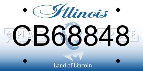 CB68848 Illinois License Plate