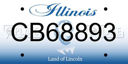 CB68893 Illinois License Plate