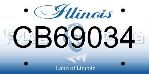 CB69034 Illinois License Plate