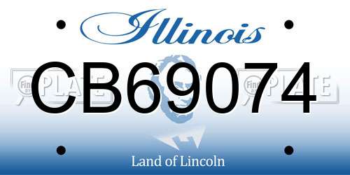 CB69074 Illinois License Plate