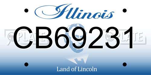 CB69231 Illinois License Plate