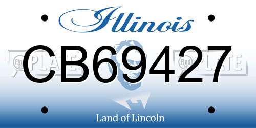 CB69427 Illinois License Plate