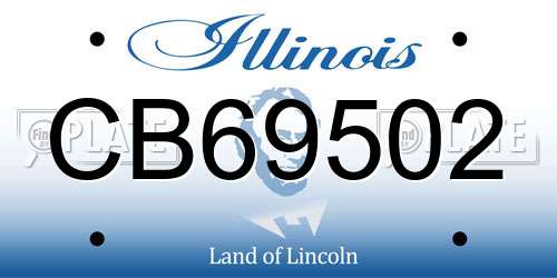 CB69502 Illinois License Plate