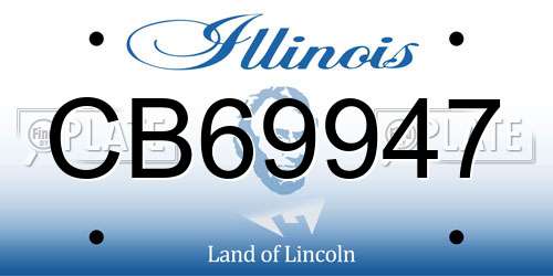 CB69947 Illinois License Plate