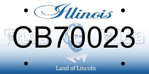 CB70023 Illinois License Plate