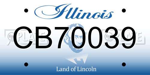 CB70039 Illinois License Plate