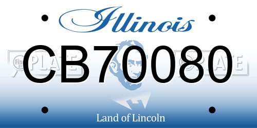 CB70080 Illinois License Plate