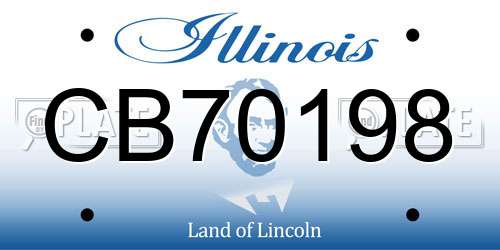 CB70198 Illinois License Plate