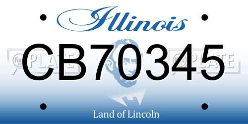 CB70345 Illinois License Plate