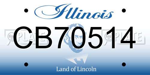 CB70514 Illinois License Plate