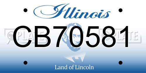 CB70581 Illinois License Plate