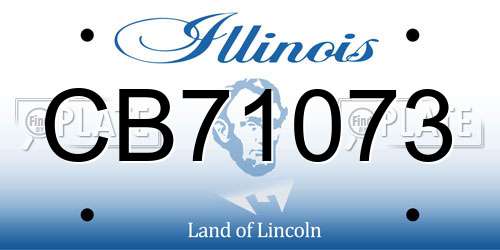 CB71073 Illinois License Plate